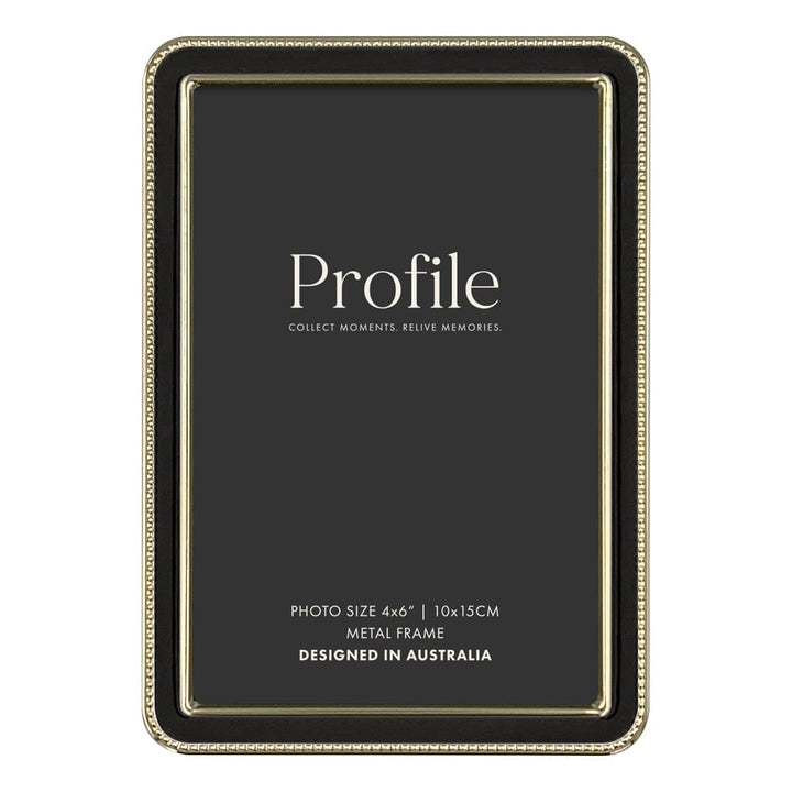 Heirloom Black/Gold Beaded Metal Photo Frames 4x6in (10x15cm) from our Metal Photo Frames collection by Profile Products (Australia) Pty Ltd