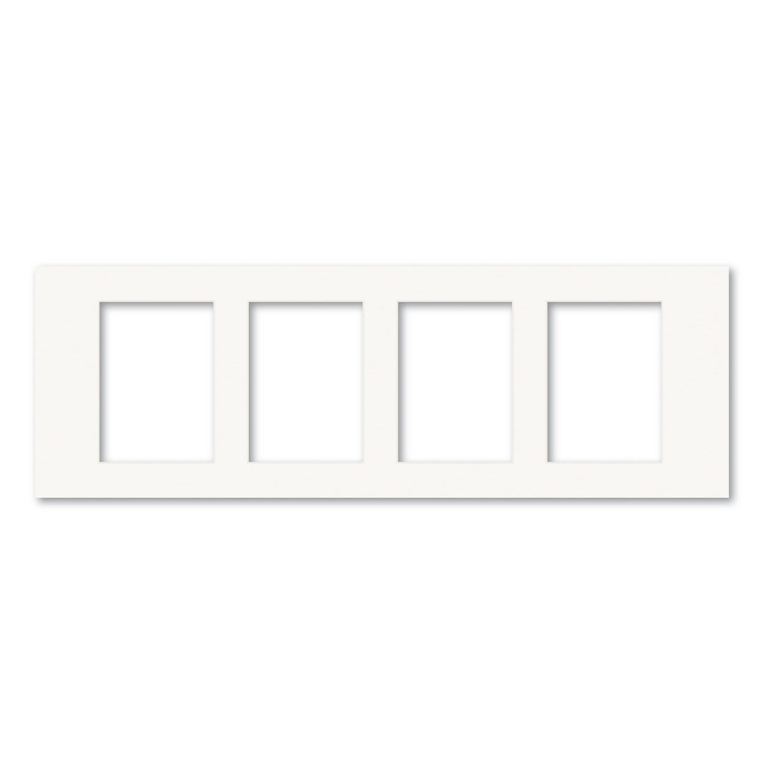 Ice White Acid-Free Mat Board 10x30in (25.4x76.2cm) to suit four 5x7in (13x18cm) images from our Custom Cut Mat Boards collection by Profile Products (Australia) Pty Ltd