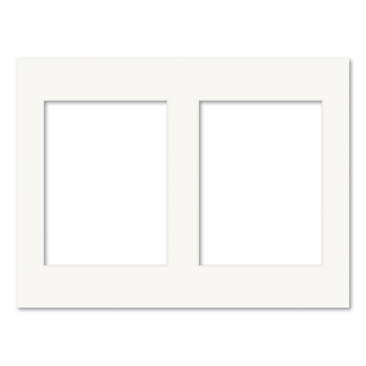 Ice White Acid-Free Mat Board 12x16in (30.5x40.6cm) to suit two 6x8in (15x20cm) image from our Custom Cut Mat Boards collection by Profile Products (Australia) Pty Ltd
