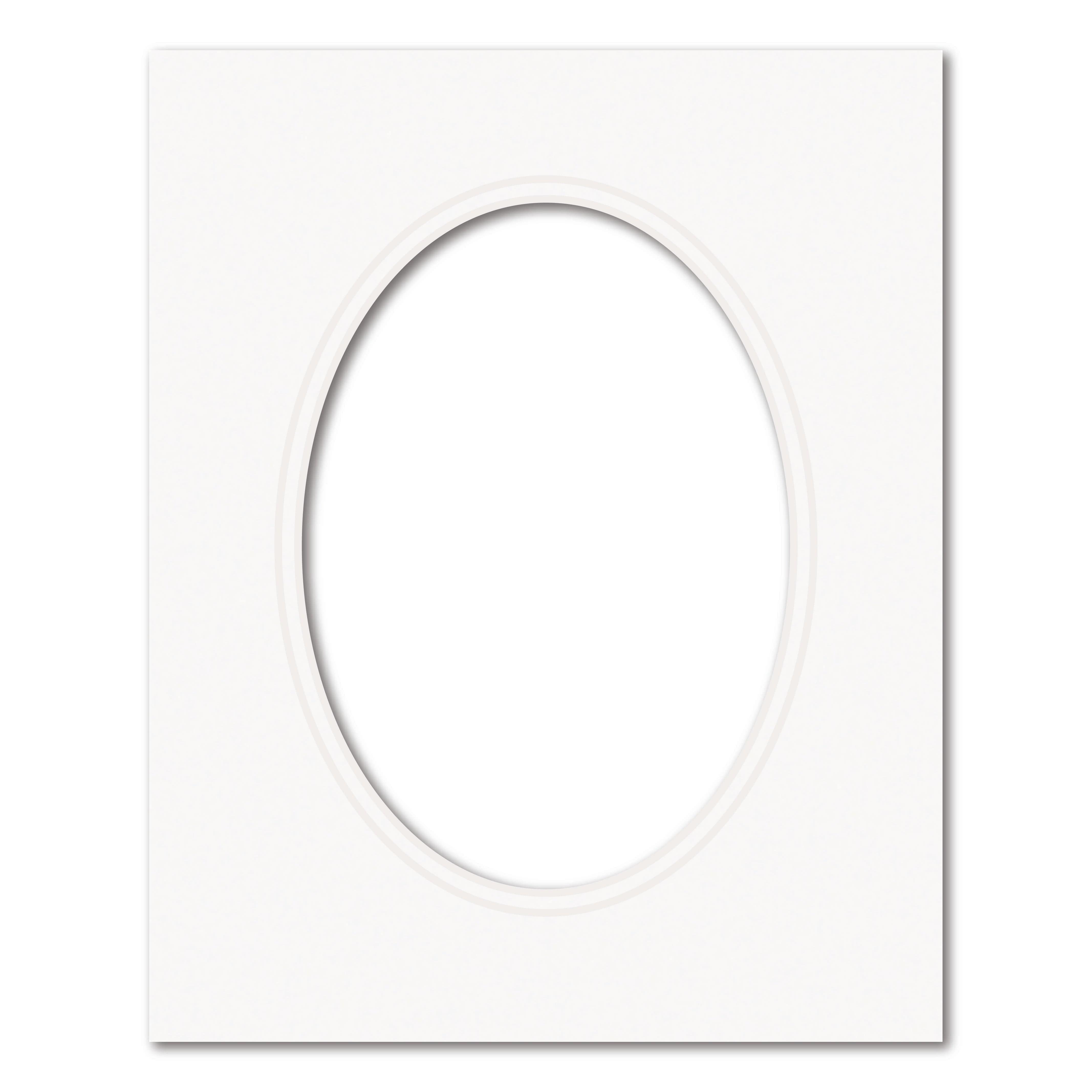 Double Oval Mats Ice White Double Layered Oval Mat Boards Profile