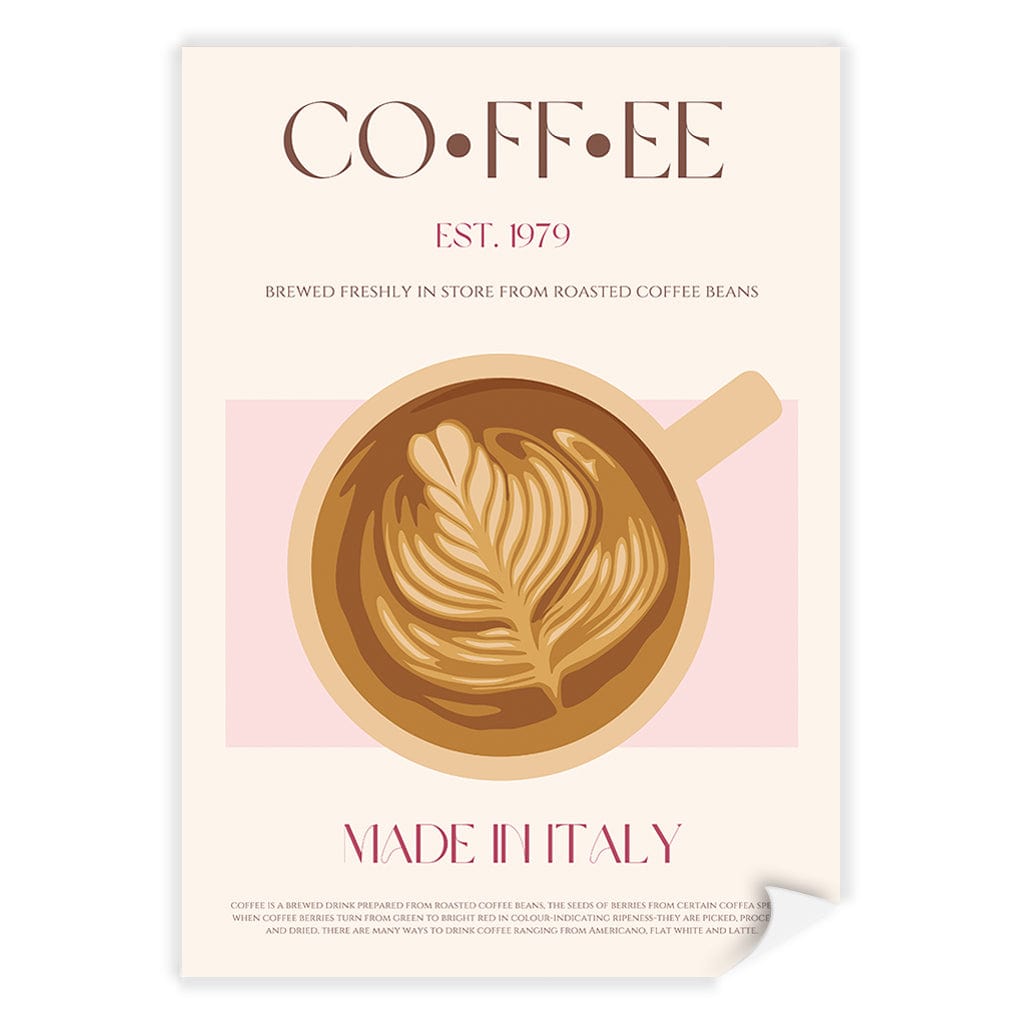 Italian Coffee Modern Wall Art Print A4 (21 x 29.7cm) / Print Only / No Border from our Australian Made Framed Wall Art, Prints & Posters collection by Profile Products (Australia) Pty Ltd