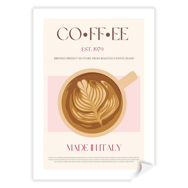 Italian Coffee Modern Wall Art Print A4 (21 x 29.7cm) / Print Only / White Border from our Australian Made Framed Wall Art, Prints & Posters collection by Profile Products (Australia) Pty Ltd
