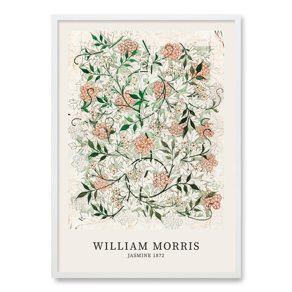 Jasmine Pattern Wall Art Print A1 (59.4 x 84.1cm) / Matte White Frame / No Border from our Australian Made Wall Art collection by Profile Australia