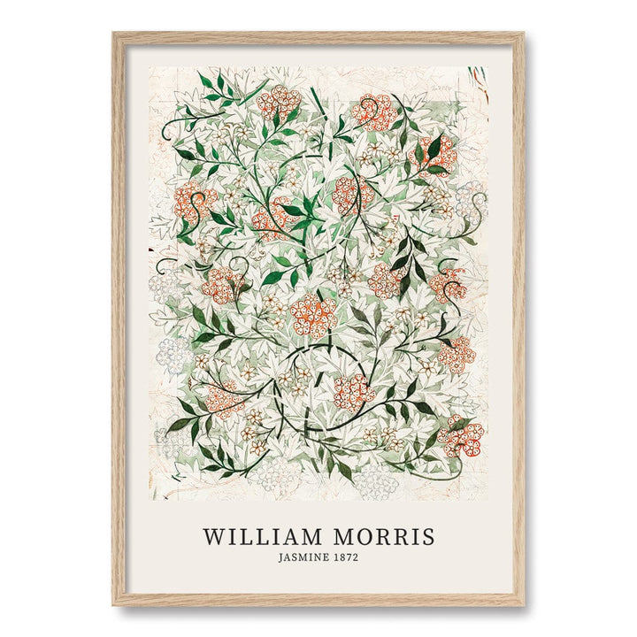 Jasmine Pattern Wall Art Print A1 (59.4 x 84.1cm) / Natural Oak Frame / No Border from our Australian Made Wall Art collection by Profile Australia