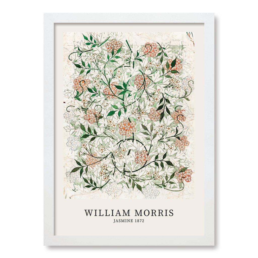 Jasmine Pattern Wall Art Print A3 (29.7 x 42cm) / Matte White Frame / No Border from our Australian Made Wall Art collection by Profile Australia
