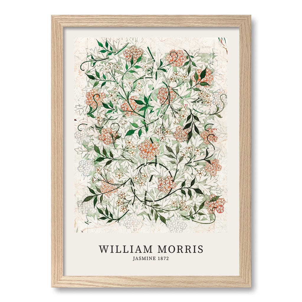 Jasmine Pattern Wall Art Print A3 (29.7 x 42cm) / Natural Oak Frame / No Border from our Australian Made Wall Art collection by Profile Australia