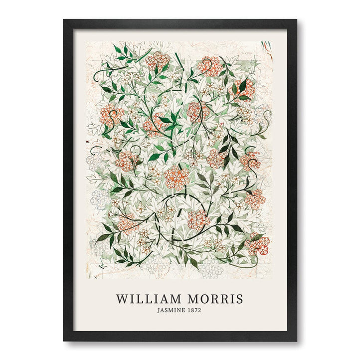 Jasmine Pattern - William Morris Floral Art Print A4 (21 x 29.7cm) / Matte Black Frame / No Border from our Australian Made Framed Wall Art, Prints & Posters collection by Profile Products (Australia) Pty Ltd