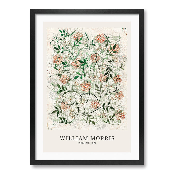 Jasmine Pattern - William Morris Floral Art Print A4 (21 x 29.7cm) / Matte Black Frame / White Border from our Australian Made Framed Wall Art, Prints & Posters collection by Profile Products (Australia) Pty Ltd
