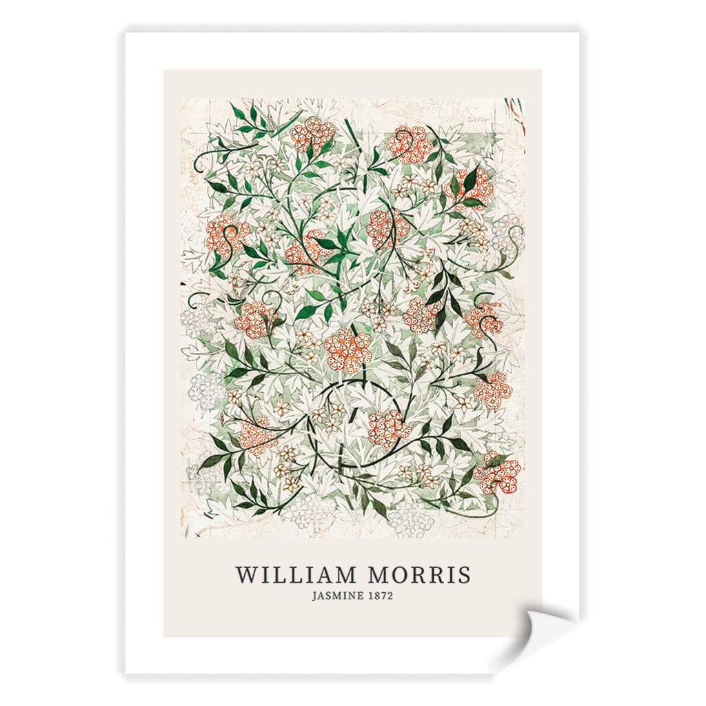 Jasmine Pattern - William Morris Floral Art Print A4 (21 x 29.7cm) / Print Only / White Border from our Australian Made Framed Wall Art, Prints & Posters collection by Profile Products (Australia) Pty Ltd