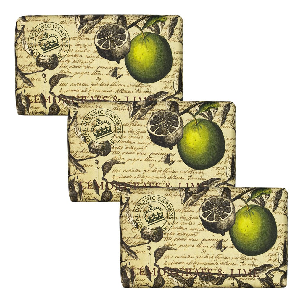 Kew Gardens Lemongrass & Lime Soap Bar Bundle Pack (3 x 240g) – The English Soap Company from our Luxury Bar Soap collection by The English Soap Company