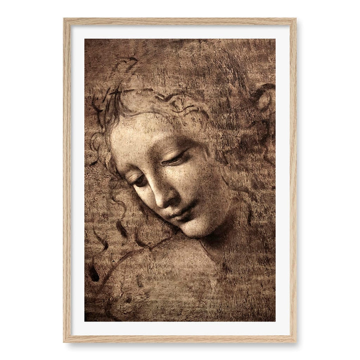 La Scapigliata Wall Art Print A1 (59.4 x 84.1cm) / Natural Oak Frame / White Border from our Australian Made Wall Art collection by Profile Australia