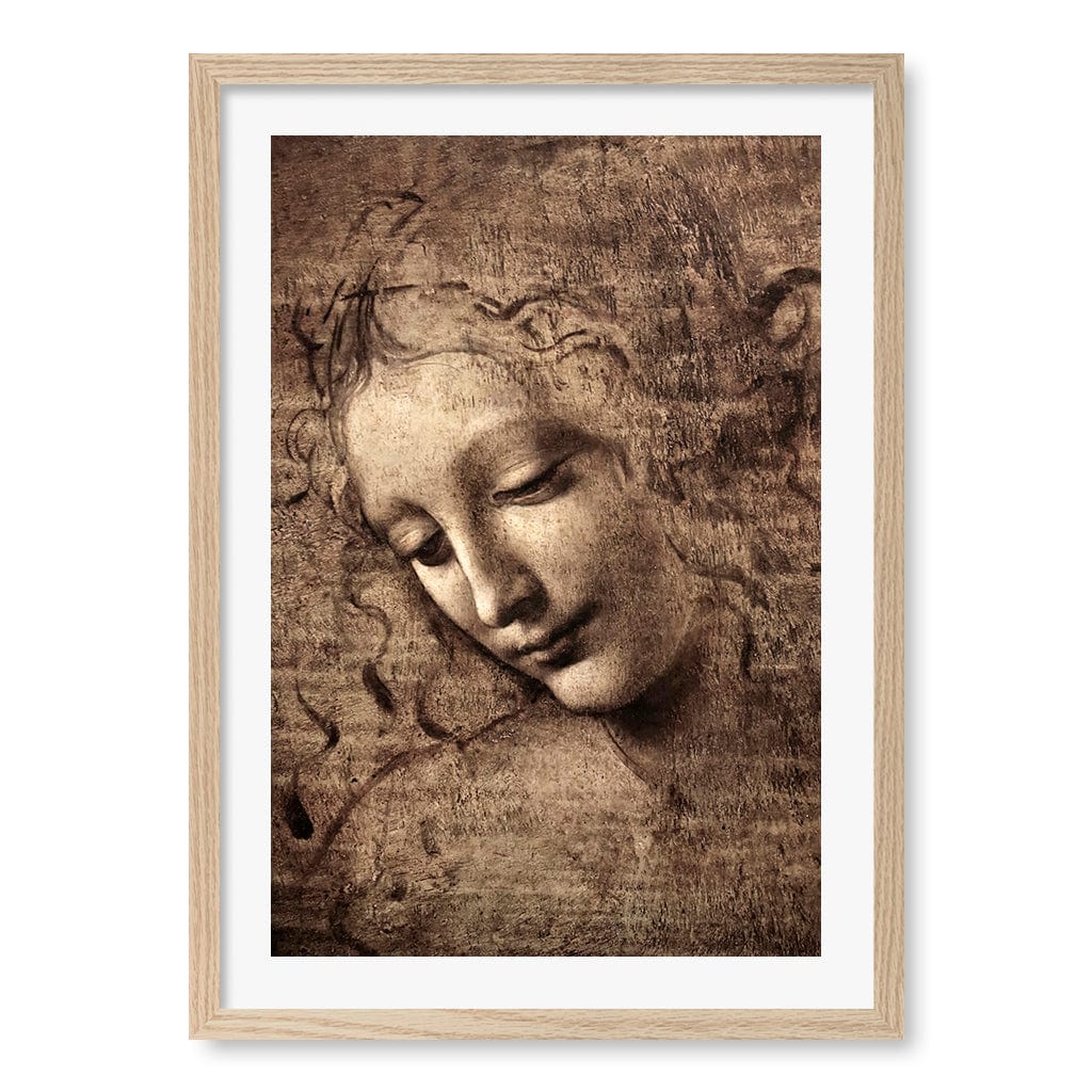 La Scapigliata Wall Art Print A2 (42 x 59.4cm) / Natural Oak Frame / White Border from our Australian Made Wall Art collection by Profile Australia