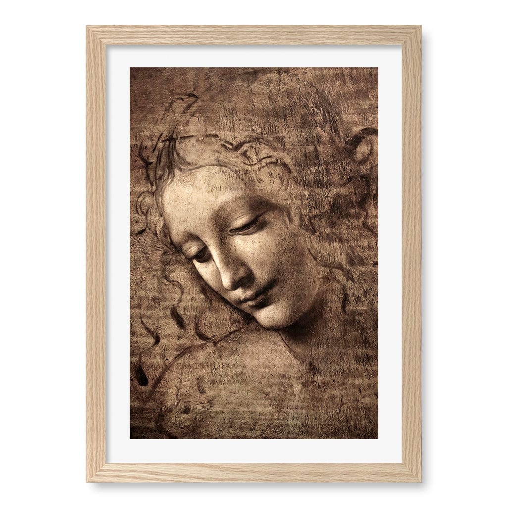 La Scapigliata Wall Art Print A3 (29.7 x 42cm) / Natural Oak Frame / White Border from our Australian Made Wall Art collection by Profile Australia