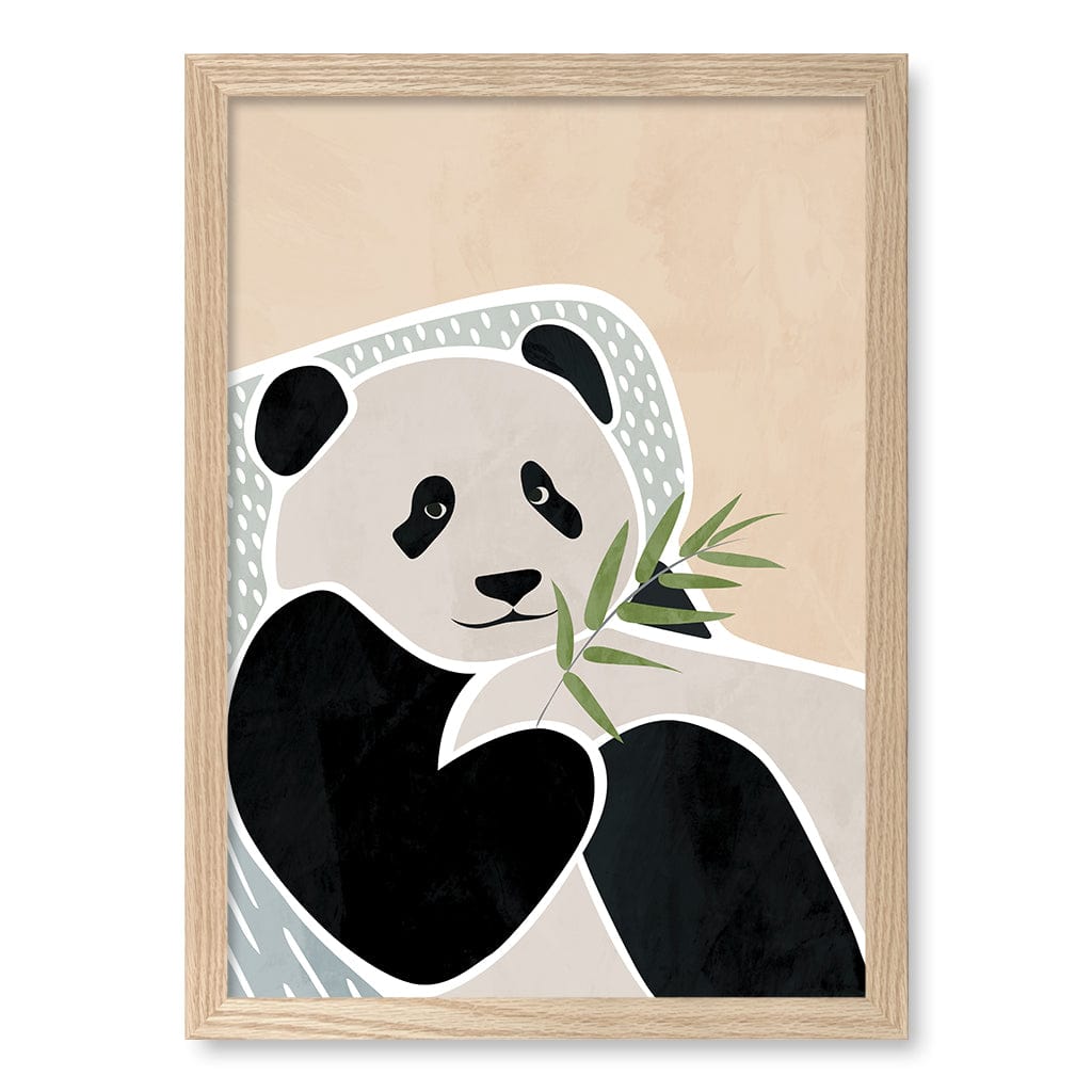 Lazy Panda Nursery Wall Art Print A3 (29.7 x 42cm) / Natural Oak Frame / No Border from our Australian Made Framed Wall Art, Prints & Posters collection by Profile Products (Australia) Pty Ltd