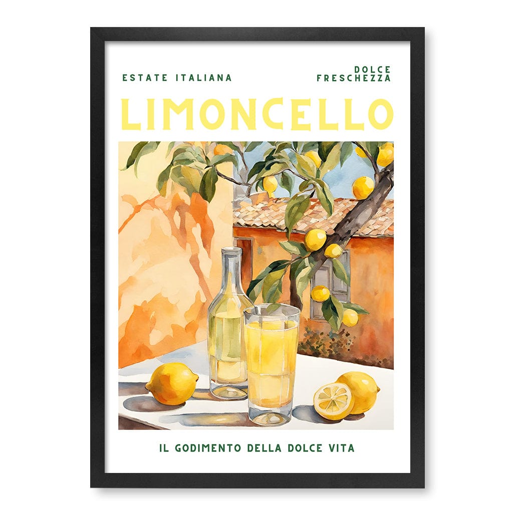 Limoncello Cocktail Wall Art Print A4 (21 x 29.7cm) / Matte Black Frame / No Border from our Australian Made Framed Wall Art, Prints & Posters collection by Profile Products (Australia) Pty Ltd