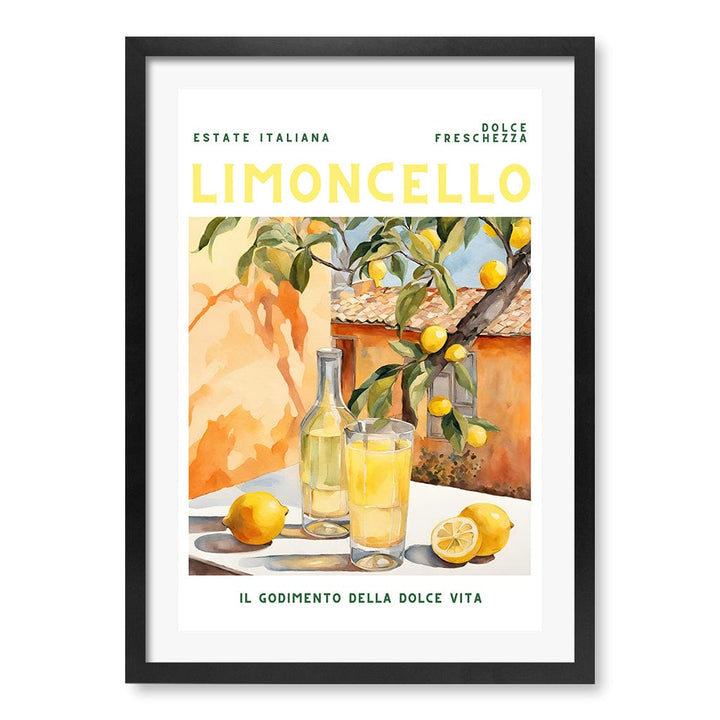 Limoncello Cocktail Wall Art Print A4 (21 x 29.7cm) / Matte Black Frame / White Border from our Australian Made Framed Wall Art, Prints & Posters collection by Profile Products (Australia) Pty Ltd