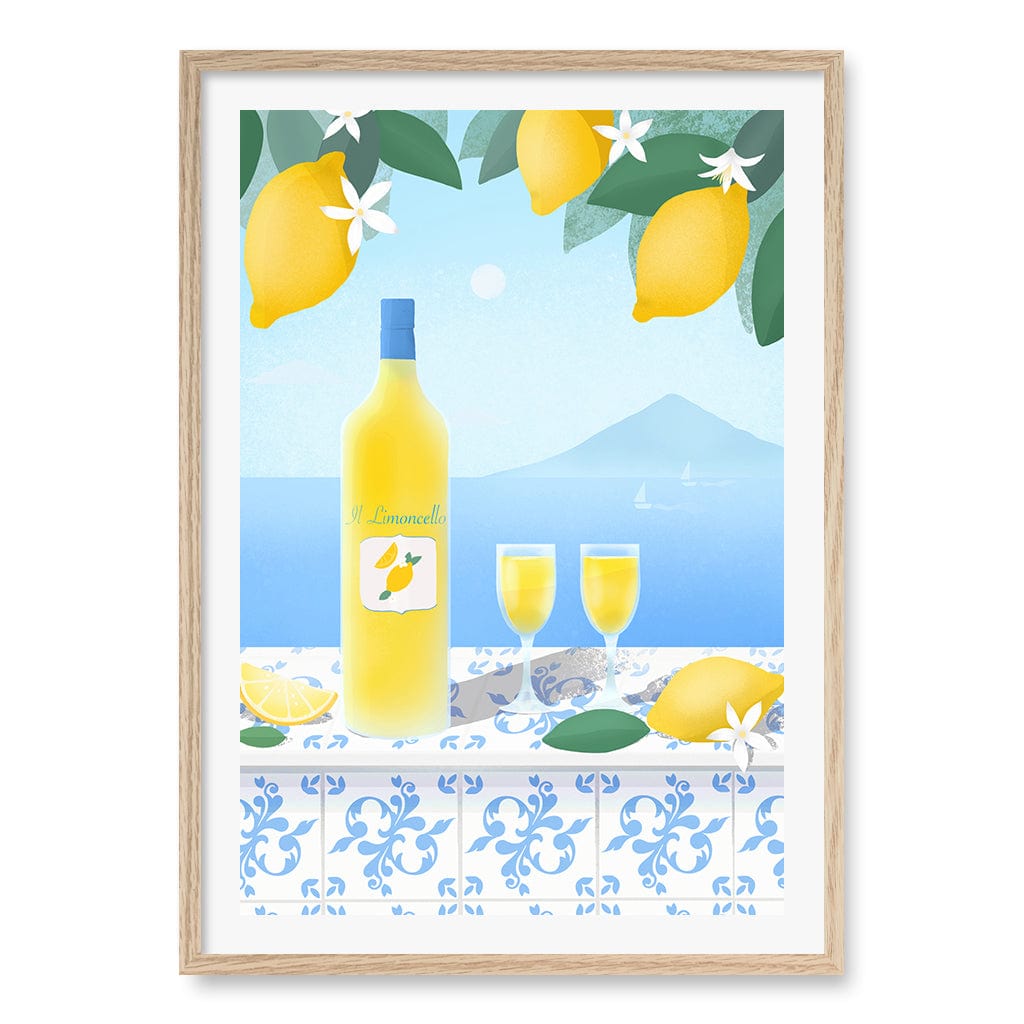 Limoncello View Wall Art Print A1 (59.4 x 84.1cm) / Natural Oak Frame / White Border from our Australian Made Wall Art collection by Profile Australia