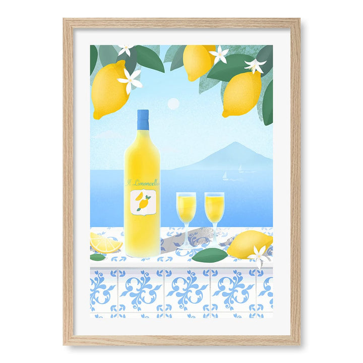 Limoncello View Wall Art Print A2 (42 x 59.4cm) / Natural Oak Frame / White Border from our Australian Made Wall Art collection by Profile Australia