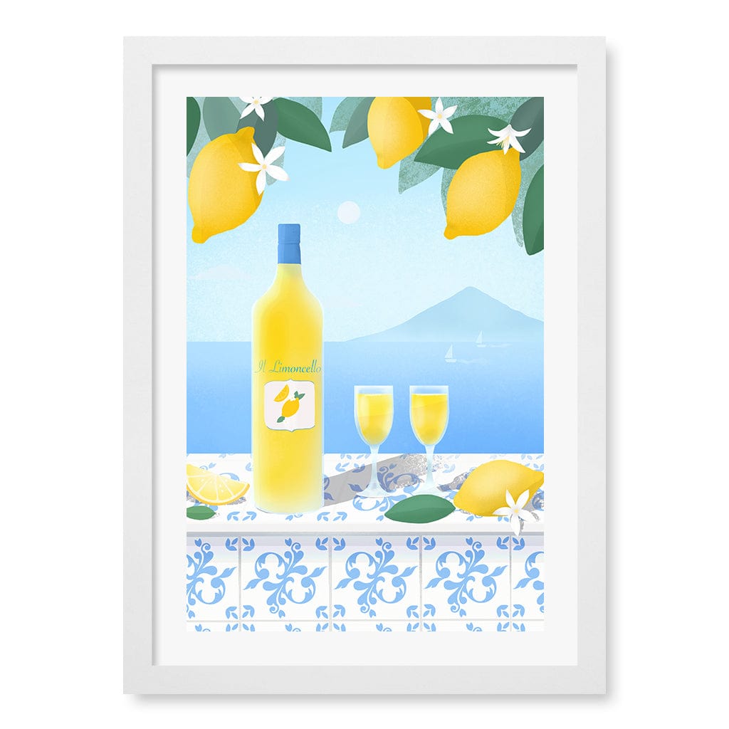 Limoncello View Wall Art Print A3 (29.7 x 42cm) / Matte White Frame / White Border from our Australian Made Wall Art collection by Profile Australia