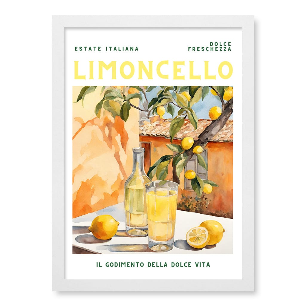 Limoncello Wall Art Print A3 (29.7 x 42cm) / Matte White Frame / No Border from our Australian Made Wall Art collection by Profile Australia