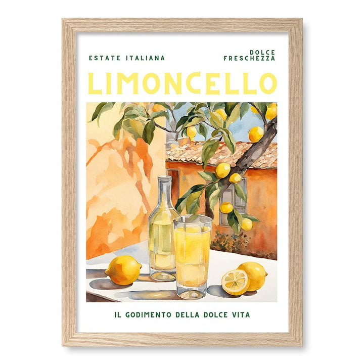 Limoncello Wall Art Print A3 (29.7 x 42cm) / Natural Oak Frame / No Border from our Australian Made Wall Art collection by Profile Australia