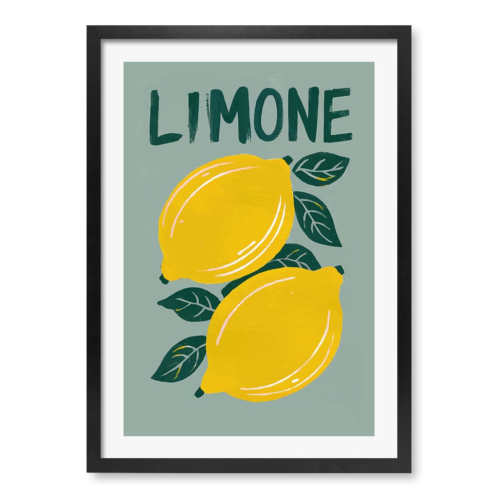 Limone Modern Wall Art Print A4 (21 x 29.7cm) / Matte Black Frame / White Border from our Australian Made Framed Wall Art, Prints & Posters collection by Profile Products (Australia) Pty Ltd