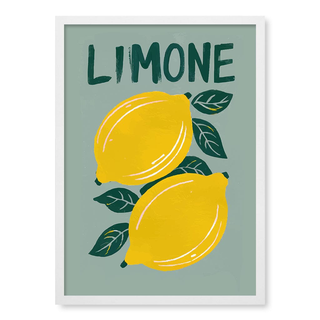 Limone Modern Wall Art Print A4 (21 x 29.7cm) / Matte White Frame / No Border from our Australian Made Framed Wall Art, Prints & Posters collection by Profile Products (Australia) Pty Ltd