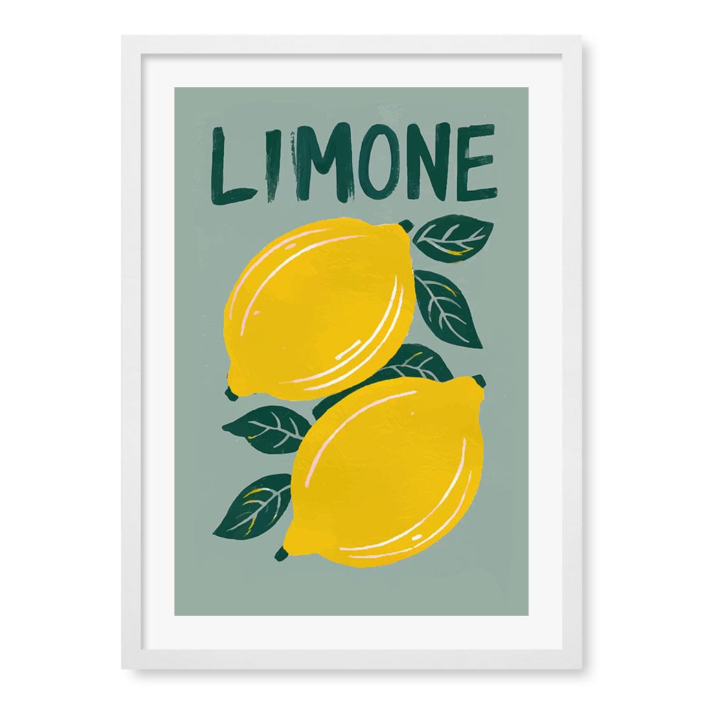 Limone Modern Wall Art Print A4 (21 x 29.7cm) / Matte White Frame / White Border from our Australian Made Framed Wall Art, Prints & Posters collection by Profile Products (Australia) Pty Ltd