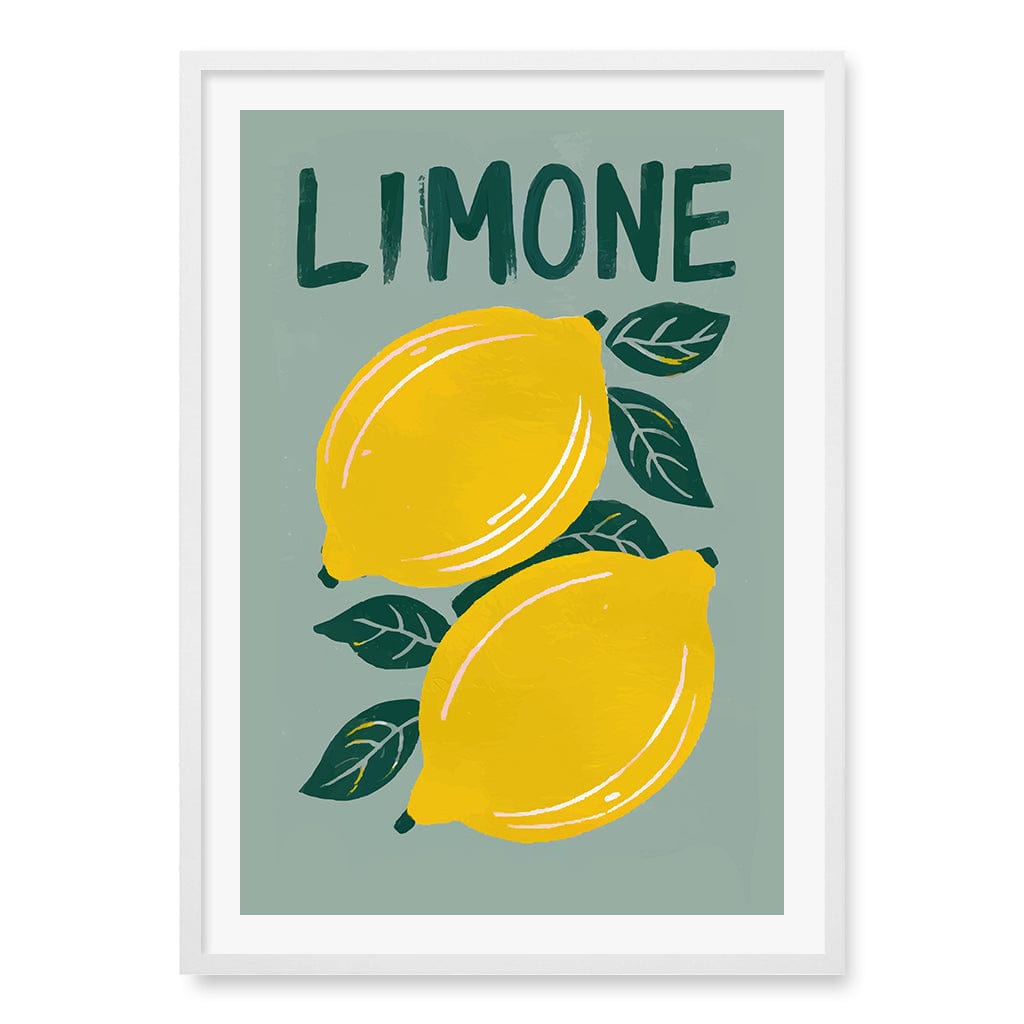 Limone Wall Art Print A1 (59.4 x 84.1cm) / Matte White Frame / White Border from our Australian Made Wall Art collection by Profile Australia