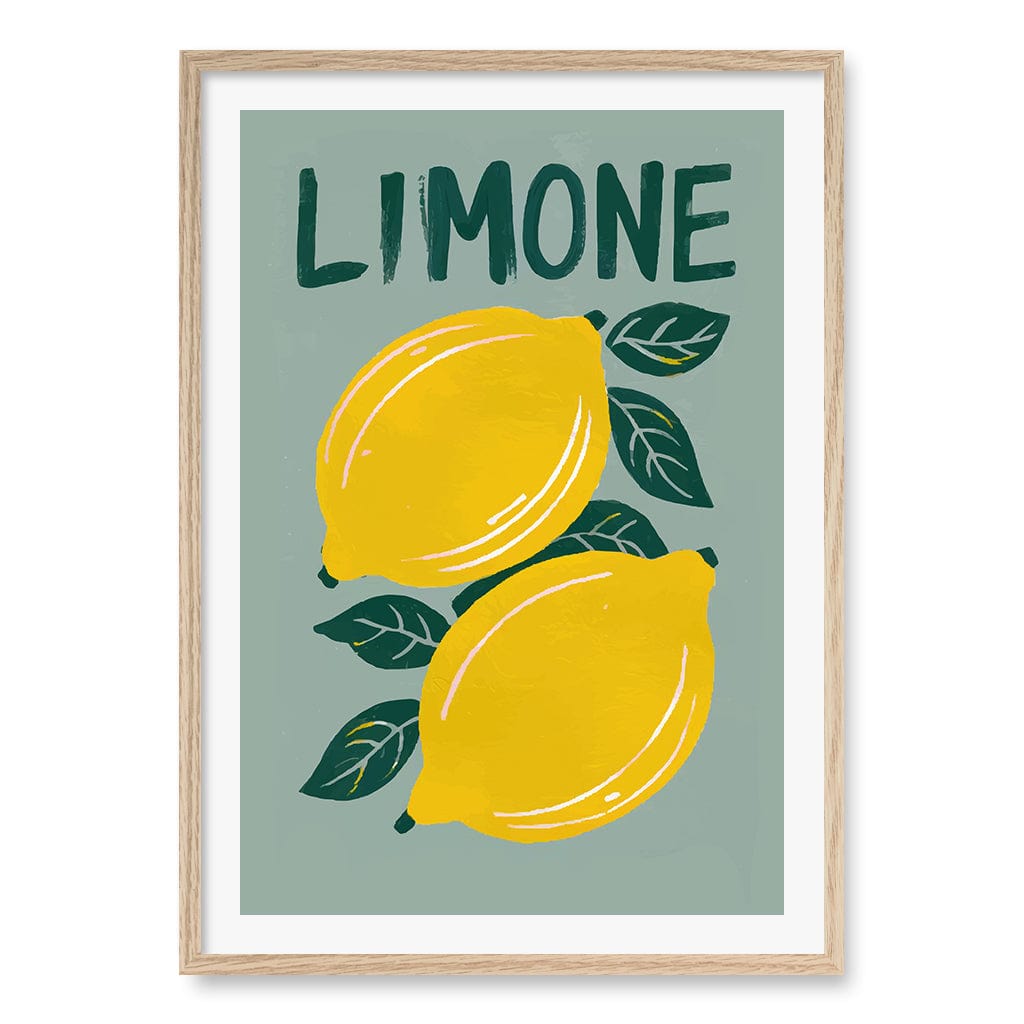 Limone Wall Art Print A1 (59.4 x 84.1cm) / Natural Oak Frame / White Border from our Australian Made Wall Art collection by Profile Australia