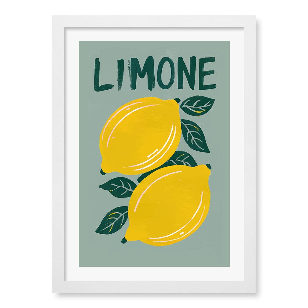 Limone Wall Art Print A3 (29.7 x 42cm) / Matte White Frame / White Border from our Australian Made Wall Art collection by Profile Australia