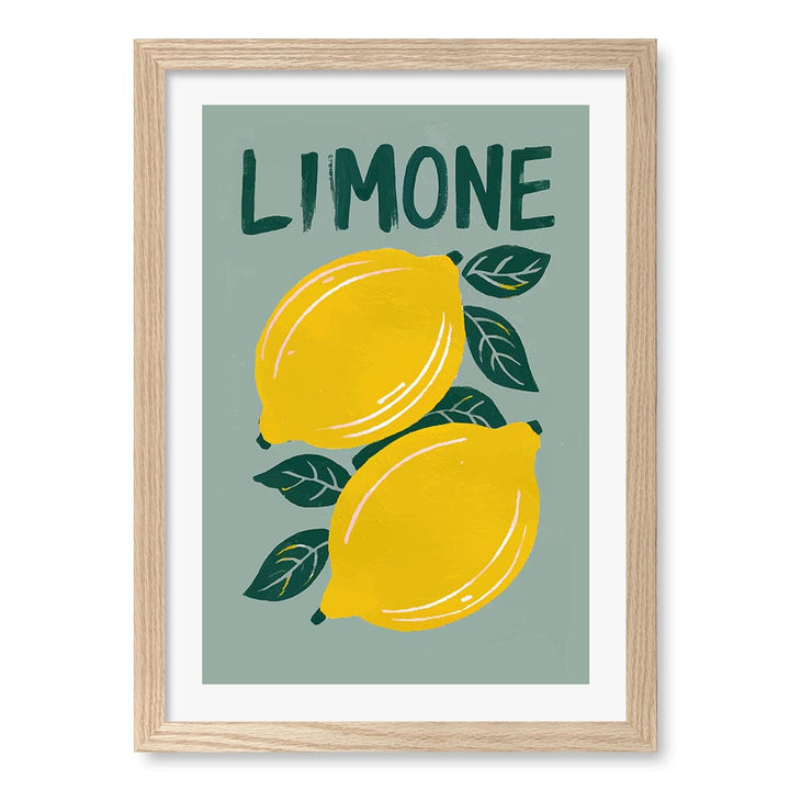 Limone Wall Art Print A3 (29.7 x 42cm) / Natural Oak Frame / White Border from our Australian Made Wall Art collection by Profile Australia