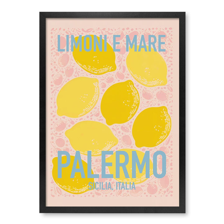 Limoni E Mare Modern Wall Art Print A4 (21 x 29.7cm) / Matte Black Frame / No Border from our Australian Made Framed Wall Art, Prints & Posters collection by Profile Products (Australia) Pty Ltd