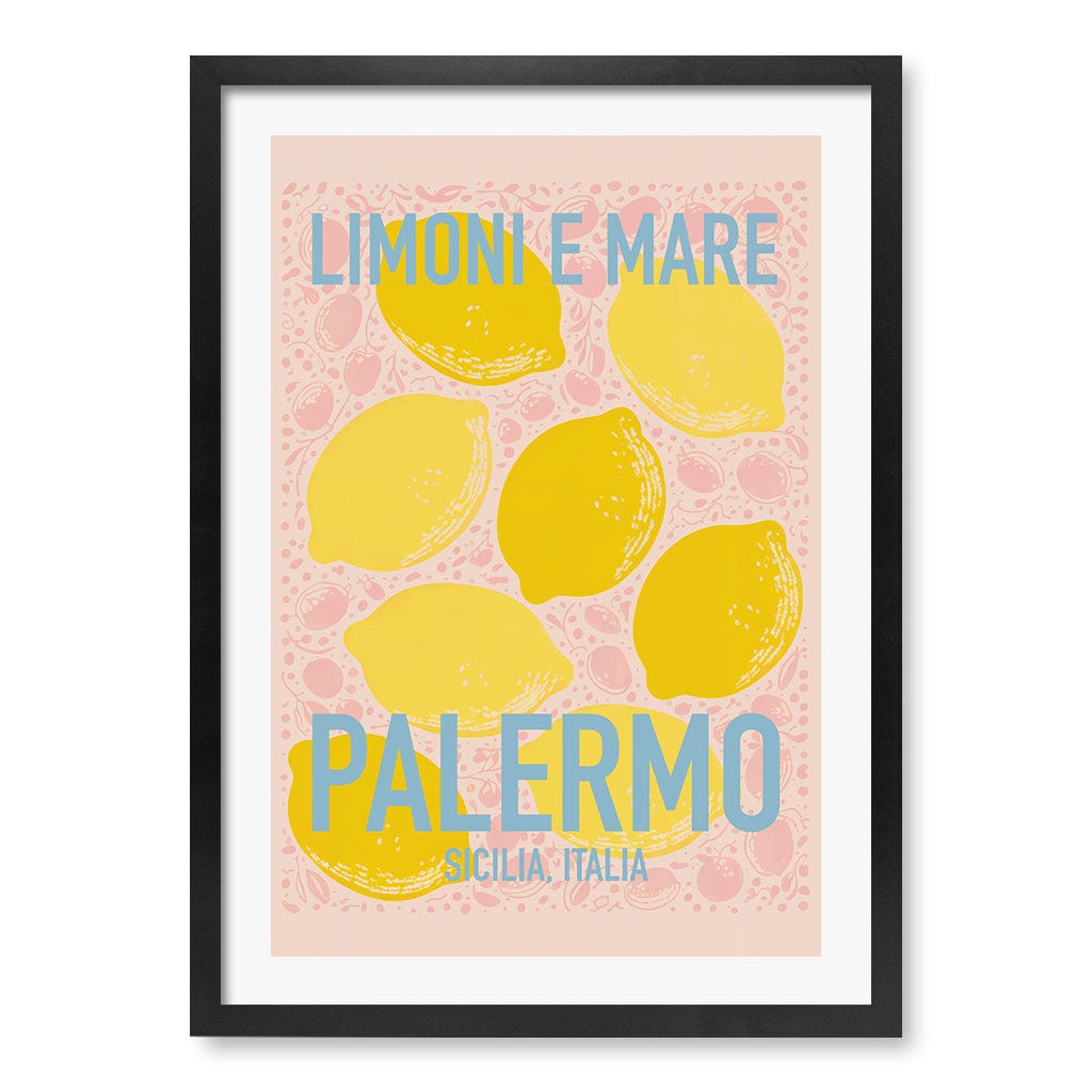 Limoni E Mare Modern Wall Art Print A4 (21 x 29.7cm) / Matte Black Frame / White Border from our Australian Made Framed Wall Art, Prints & Posters collection by Profile Products (Australia) Pty Ltd