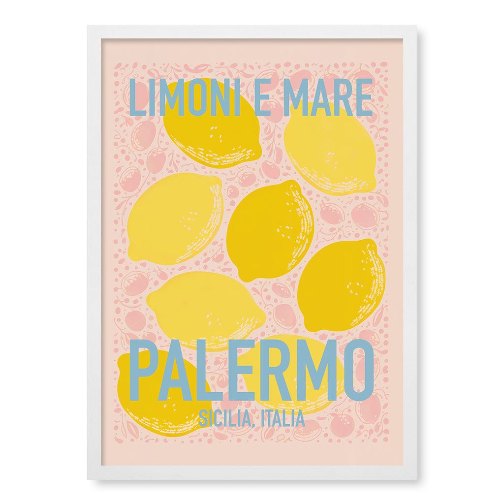 Limoni E Mare Modern Wall Art Print A4 (21 x 29.7cm) / Matte White Frame / No Border from our Australian Made Framed Wall Art, Prints & Posters collection by Profile Products (Australia) Pty Ltd