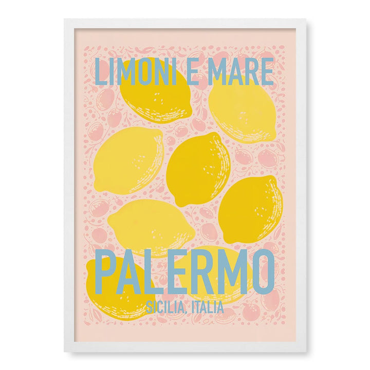 Limoni E Mare Modern Wall Art Print A4 (21 x 29.7cm) / Matte White Frame / No Border from our Australian Made Framed Wall Art, Prints & Posters collection by Profile Products (Australia) Pty Ltd