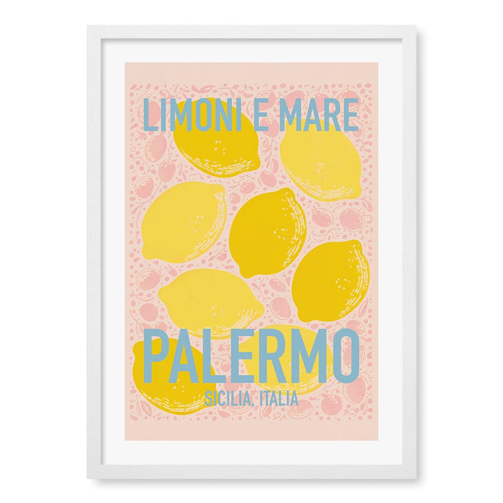 Limoni E Mare Modern Wall Art Print A4 (21 x 29.7cm) / Matte White Frame / White Border from our Australian Made Framed Wall Art, Prints & Posters collection by Profile Products (Australia) Pty Ltd