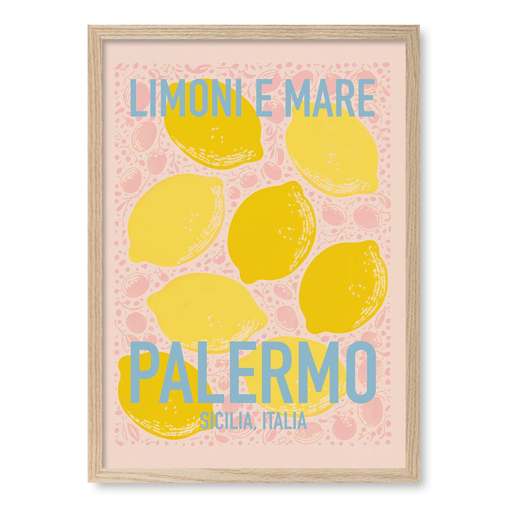 Limoni E Mare Modern Wall Art Print A4 (21 x 29.7cm) / Natural Oak Frame / No Border from our Australian Made Framed Wall Art, Prints & Posters collection by Profile Products (Australia) Pty Ltd
