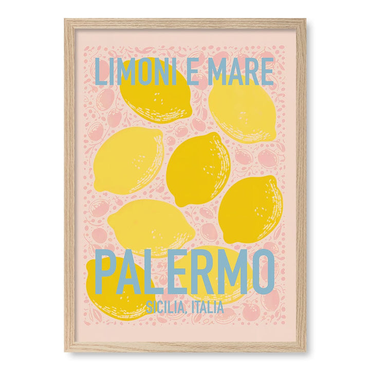 Limoni E Mare Modern Wall Art Print A4 (21 x 29.7cm) / Natural Oak Frame / No Border from our Australian Made Framed Wall Art, Prints & Posters collection by Profile Products (Australia) Pty Ltd