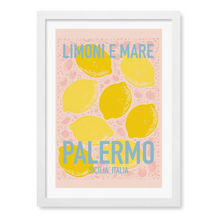 Limoni E Mare Wall Art Print A3 (29.7 x 42cm) / Matte White Frame / White Border from our Australian Made Wall Art collection by Profile Australia