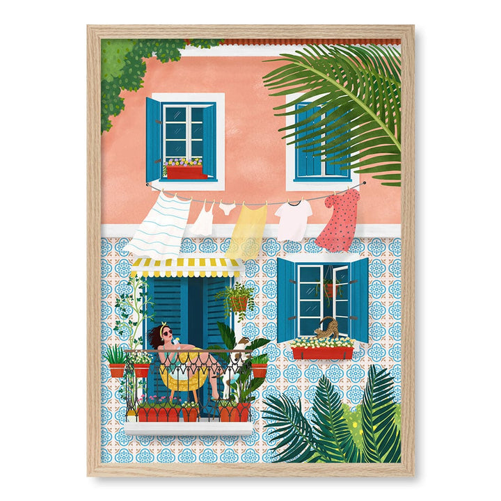 Lisbon Modern Wall Art Print A4 (21 x 29.7cm) / Natural Oak Frame / No Border from our Australian Made Framed Wall Art, Prints & Posters collection by Profile Products (Australia) Pty Ltd