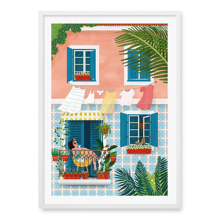 Lisbon Wall Art Print A1 (59.4 x 84.1cm) / Matte White Frame / White Border from our Australian Made Wall Art collection by Profile Australia