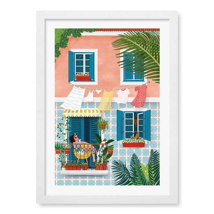 Lisbon Wall Art Print A3 (29.7 x 42cm) / Matte White Frame / White Border from our Australian Made Wall Art collection by Profile Australia