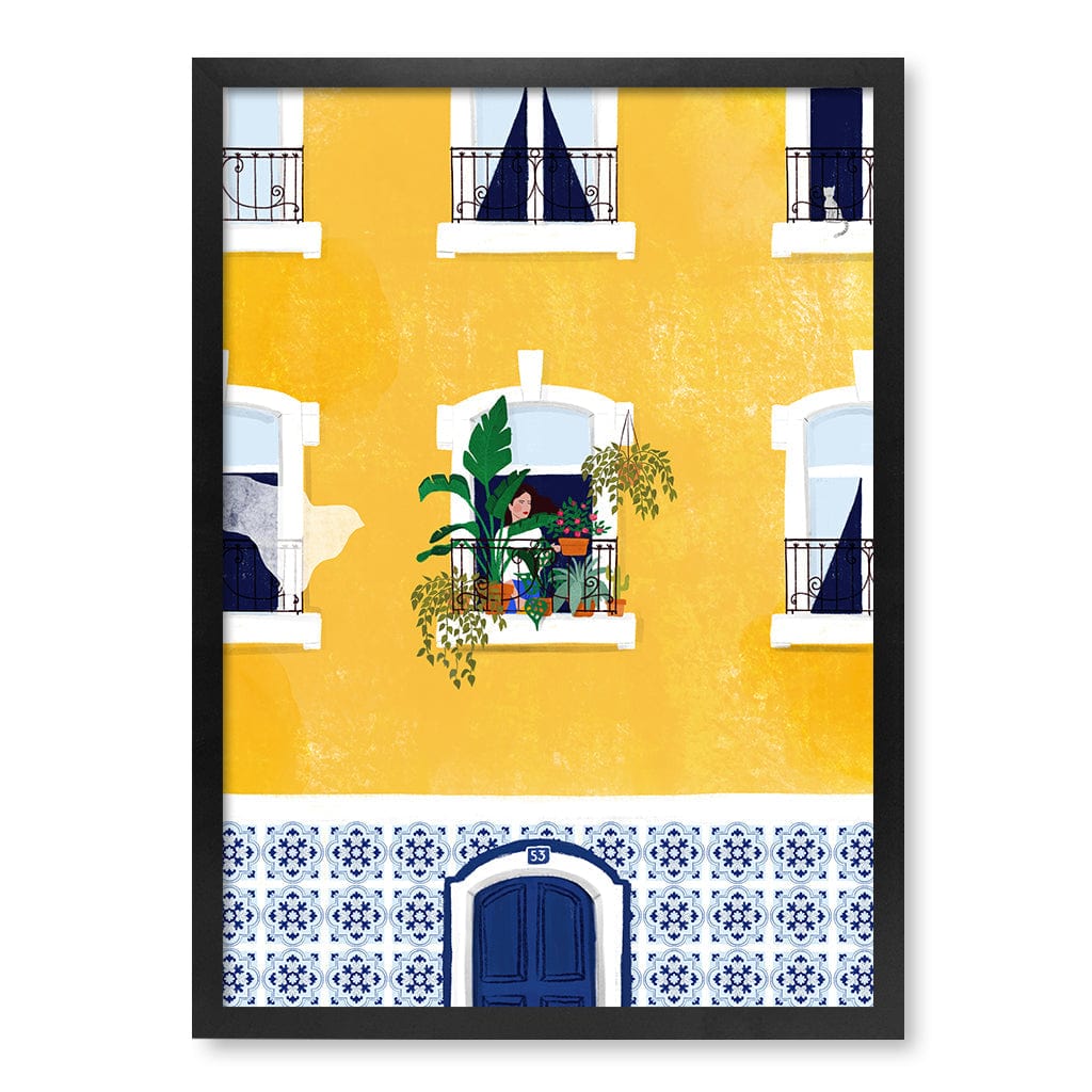 Lisbon Yellow Modern Wall Art Print A4 (21 x 29.7cm) / Matte Black Frame / No Border from our Australian Made Framed Wall Art, Prints & Posters collection by Profile Products (Australia) Pty Ltd