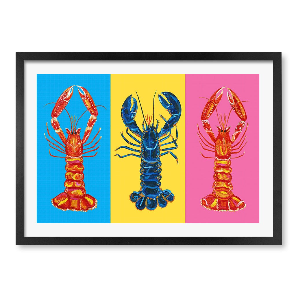 Lobster Langoustines Modern Wall Art Print A4 (21 x 29.7cm) / Matte Black Frame / White Border from our Australian Made Framed Wall Art, Prints & Posters collection by Profile Products (Australia) Pty Ltd