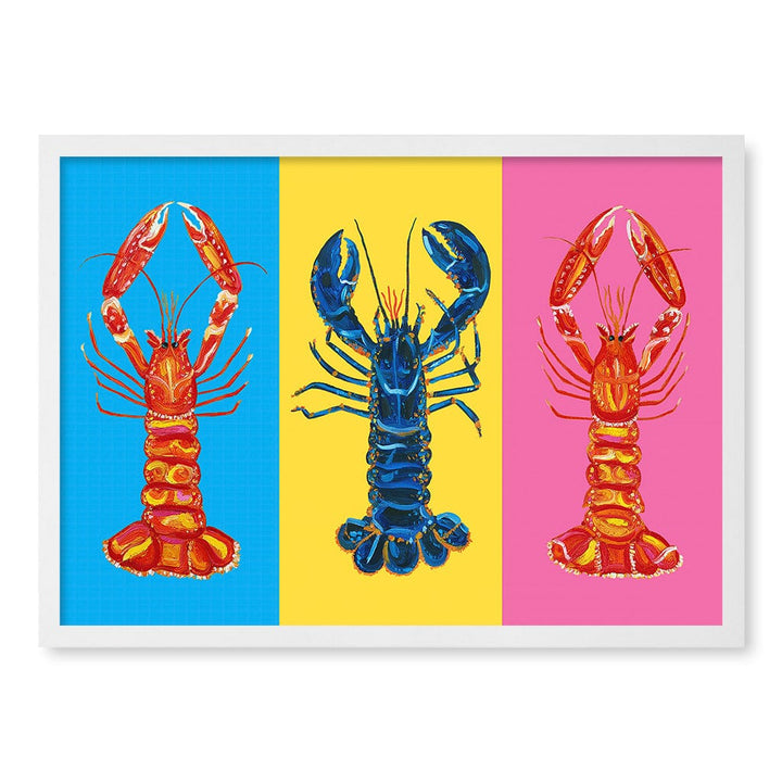 Lobster Langoustines Modern Wall Art Print A4 (21 x 29.7cm) / Matte White Frame / No Border from our Australian Made Framed Wall Art, Prints & Posters collection by Profile Products (Australia) Pty Ltd