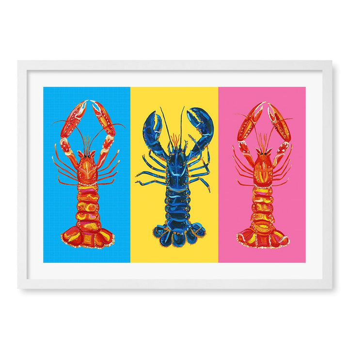 Lobster Langoustines Modern Wall Art Print A4 (21 x 29.7cm) / Matte White Frame / White Border from our Australian Made Framed Wall Art, Prints & Posters collection by Profile Products (Australia) Pty Ltd