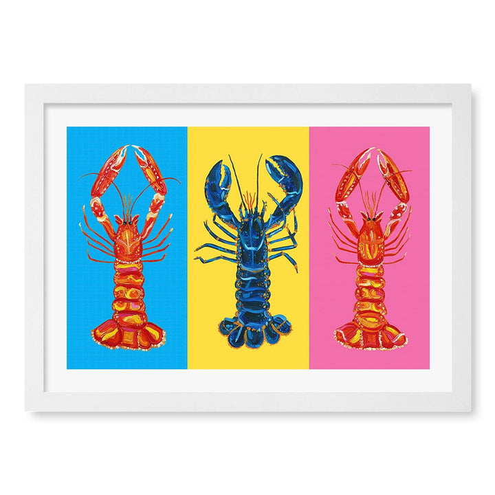 Lobster Langoustines Wall Art Print A3 (29.7 x 42cm) / Matte White Frame / White Border from our Australian Made Wall Art collection by Profile Australia