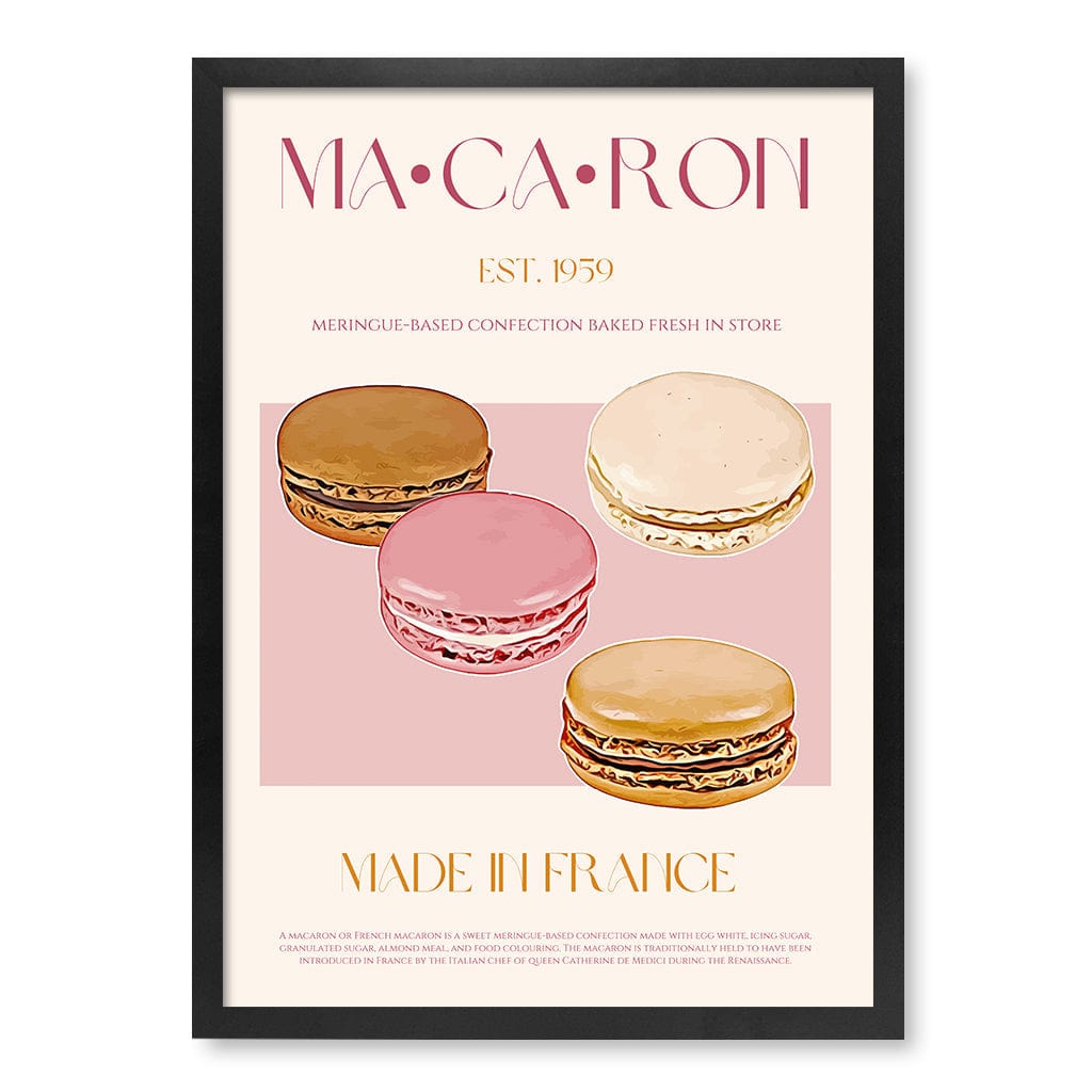 Macaron Delight Modern Wall Art Print A4 (21 x 29.7cm) / Matte Black Frame / No Border from our Australian Made Framed Wall Art, Prints & Posters collection by Profile Products (Australia) Pty Ltd