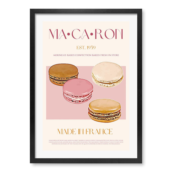 Macaron Delight Modern Wall Art Print A4 (21 x 29.7cm) / Matte Black Frame / White Border from our Australian Made Framed Wall Art, Prints & Posters collection by Profile Products (Australia) Pty Ltd
